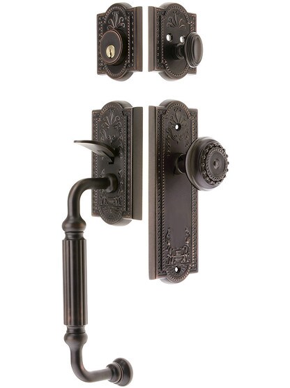 Parthenon Entry Lock Set in Oil-Rubbed Bronze Finish with Parthenon Knob and